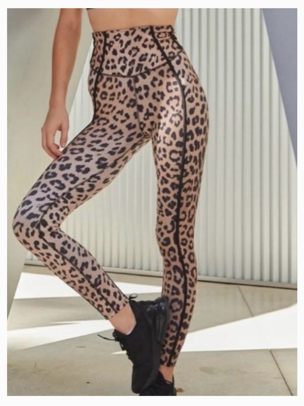 Noli Girls Leopard Print Leggings - Tan and Black